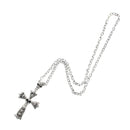 Skulls Cross Necklace with Large Skull