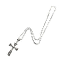 Skulls Cross Necklace with Large Skull