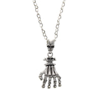 Skull and Skeleton Hand Necklace