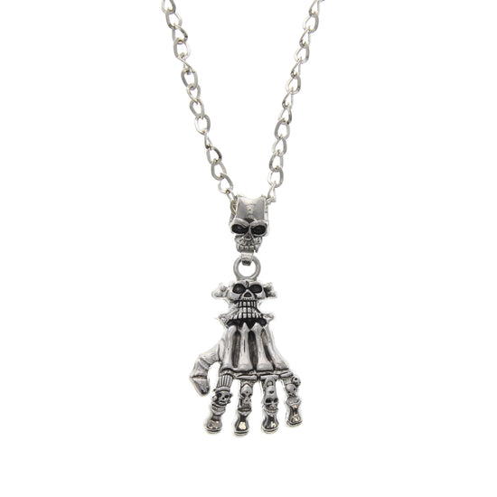 Skull and Skeleton Hand Necklace
