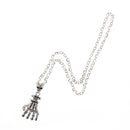 Skull and Skeleton Hand Necklace