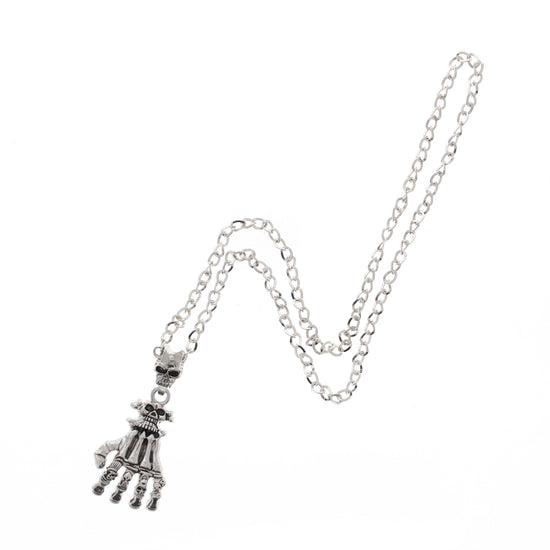 Skull and Skeleton Hand Necklace