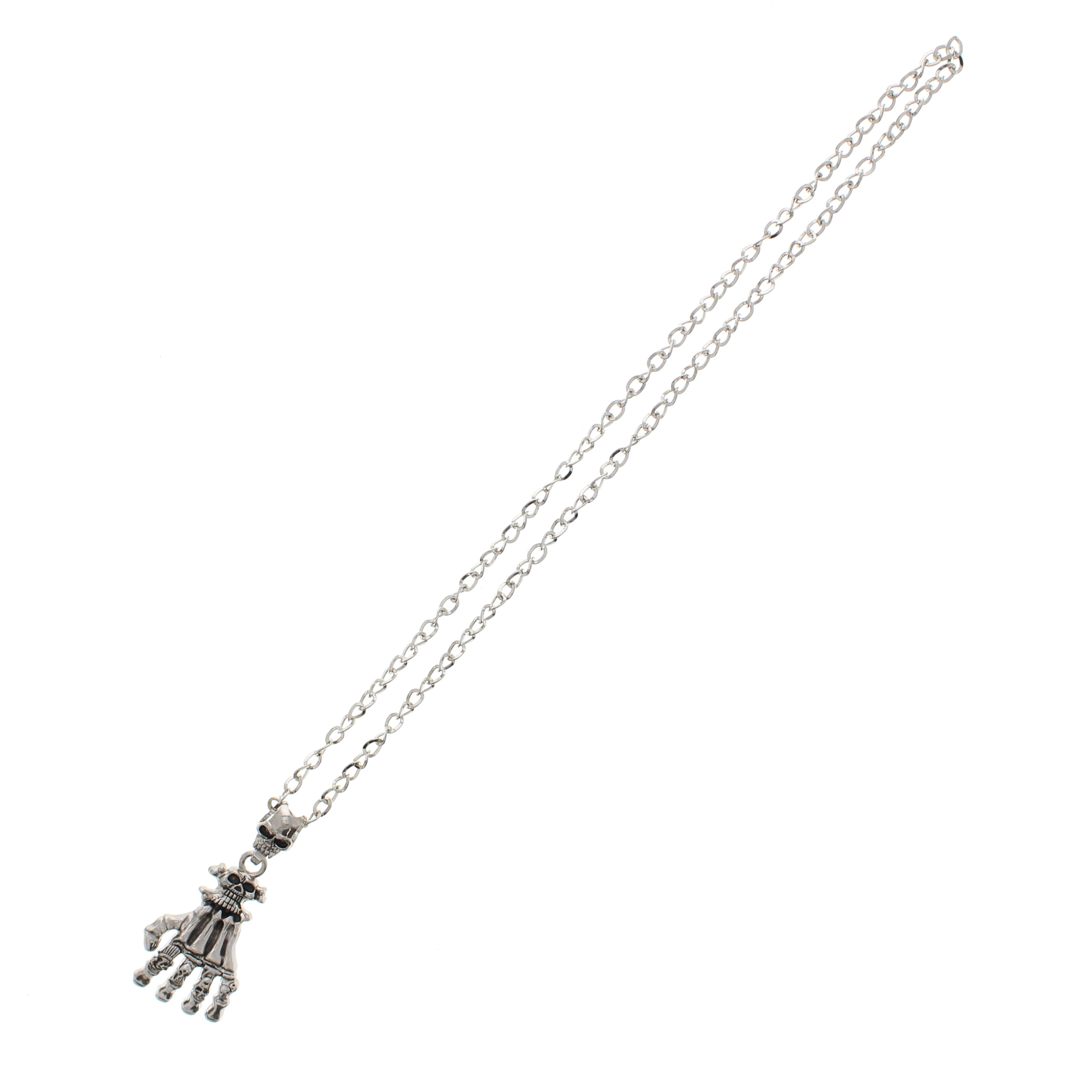 Skull and Skeleton Hand Necklace