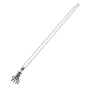 Skull and Skeleton Hand Necklace (Chain 70cm, Pendant 6 x 3.5cm + 2 x 1cm)
