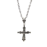 Mini Skulls Cross Necklace with Large Skull
