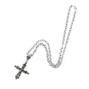 Mini Skulls Cross Necklace with Large Skull