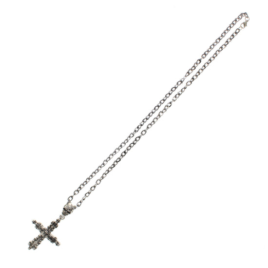 Mini Skulls Cross Necklace with Large Skull