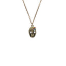 Engraved Burnished Skull with Flower