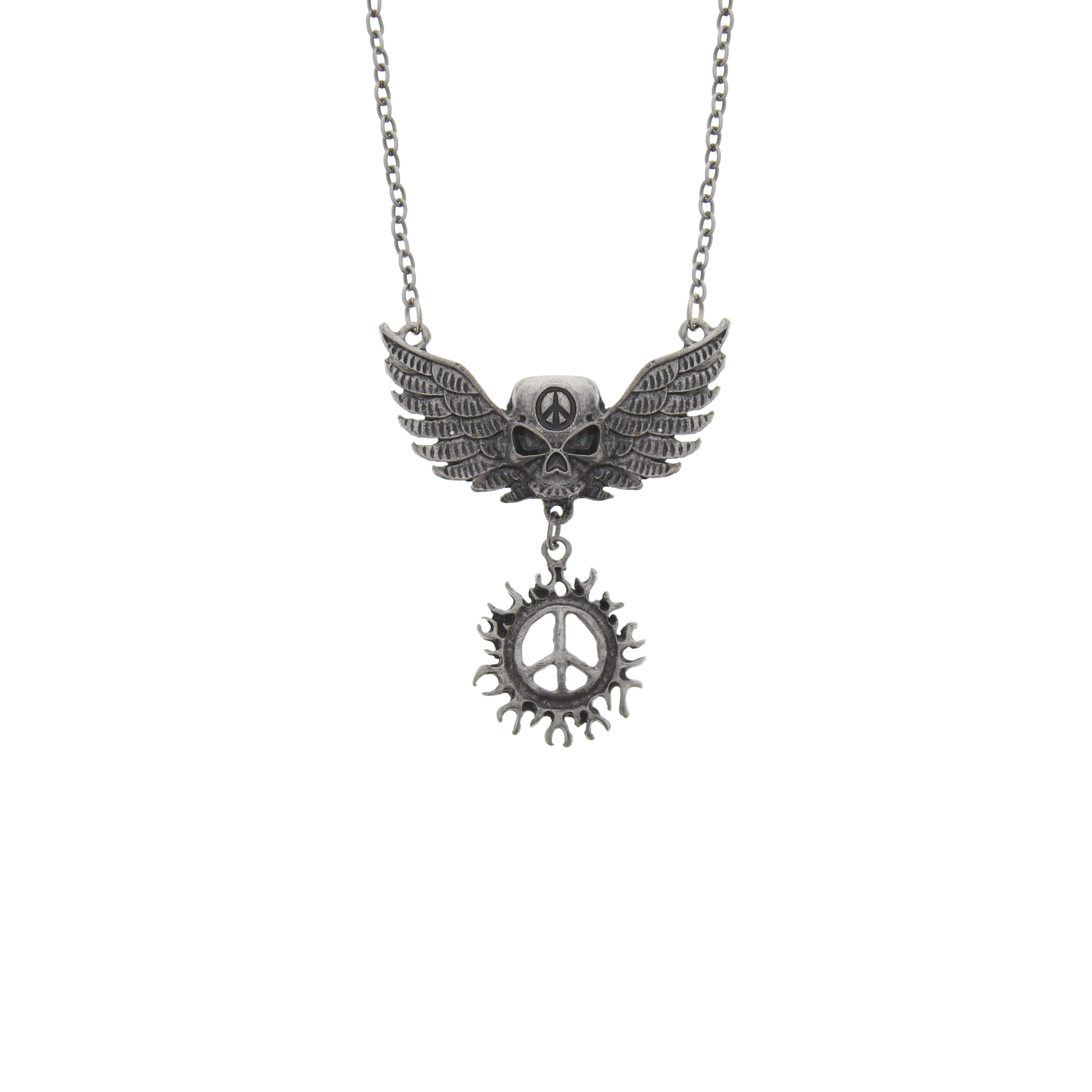 Winged Skull with Flaming CND
