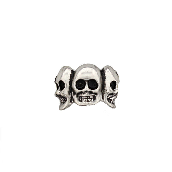 Adjustable Triple Skull Ring