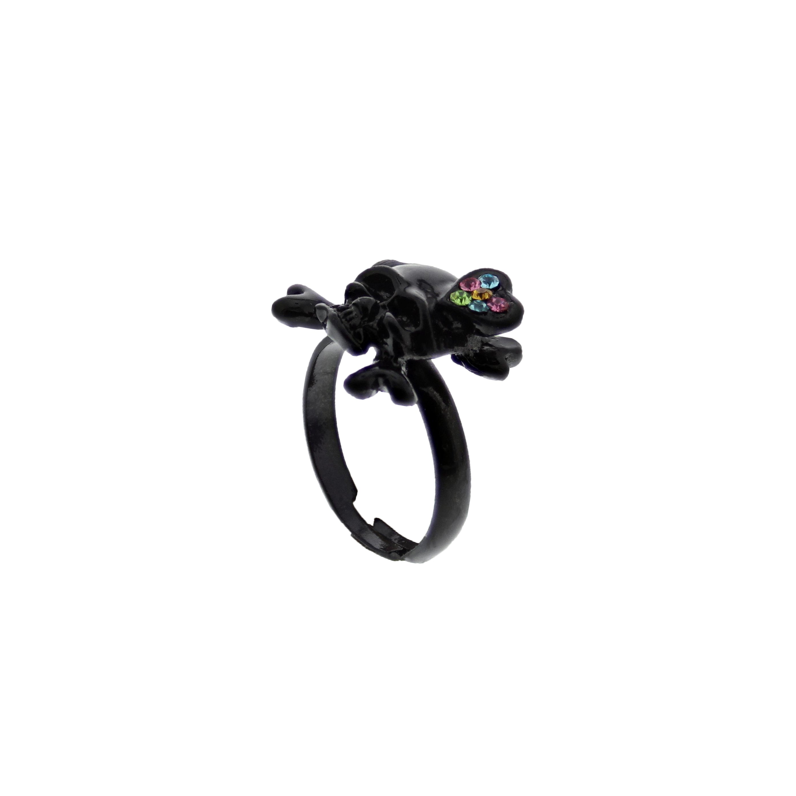 Multicoloured Gem  Filled Skeletal Ring