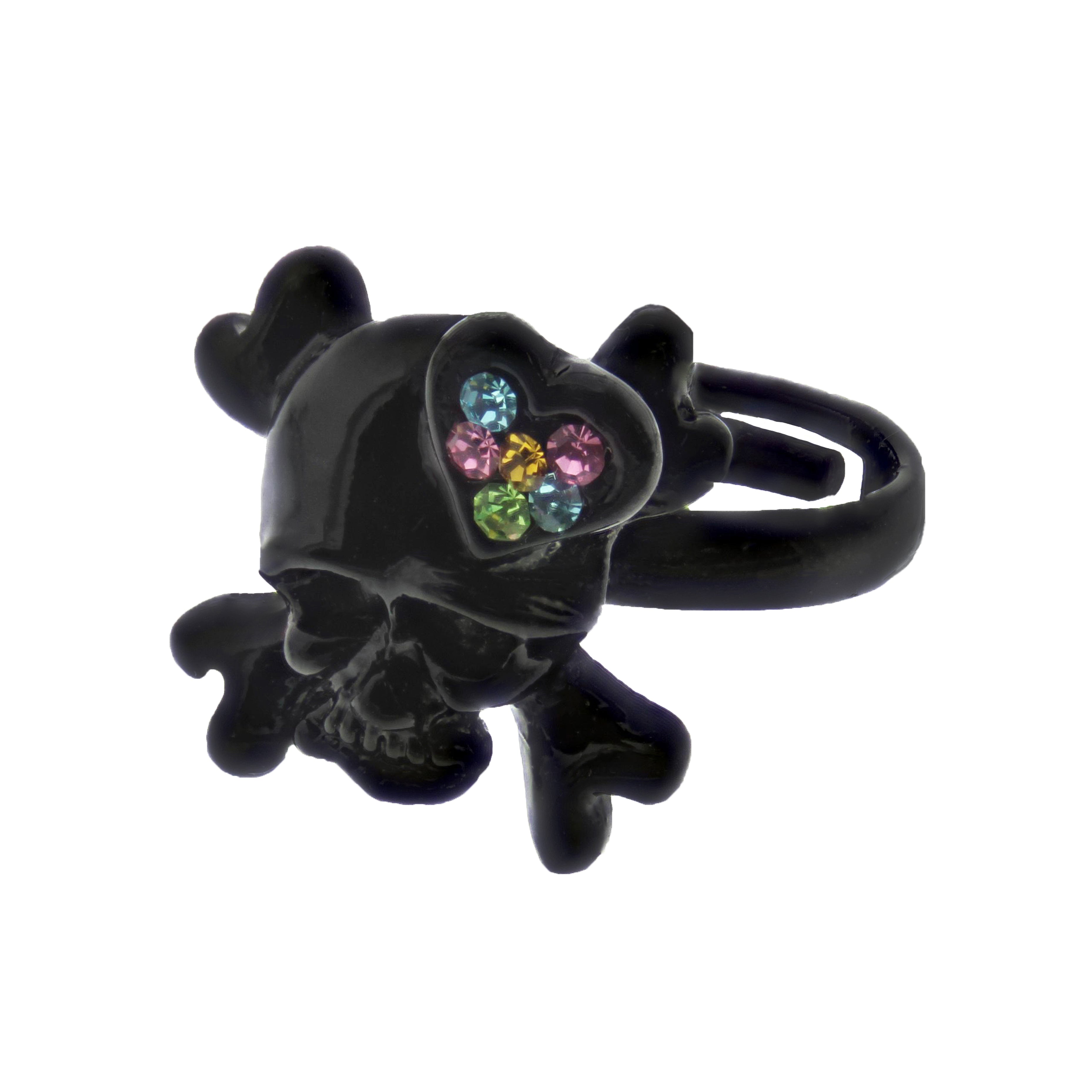 Multicoloured Gem  Filled Skeletal Ring