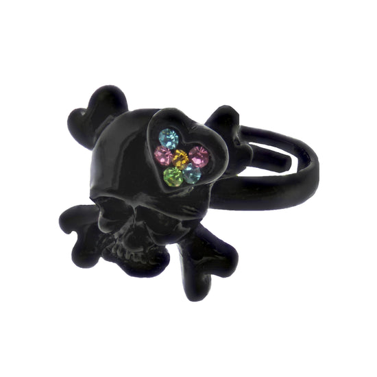 Multicoloured Gem  Filled Skeletal Ring