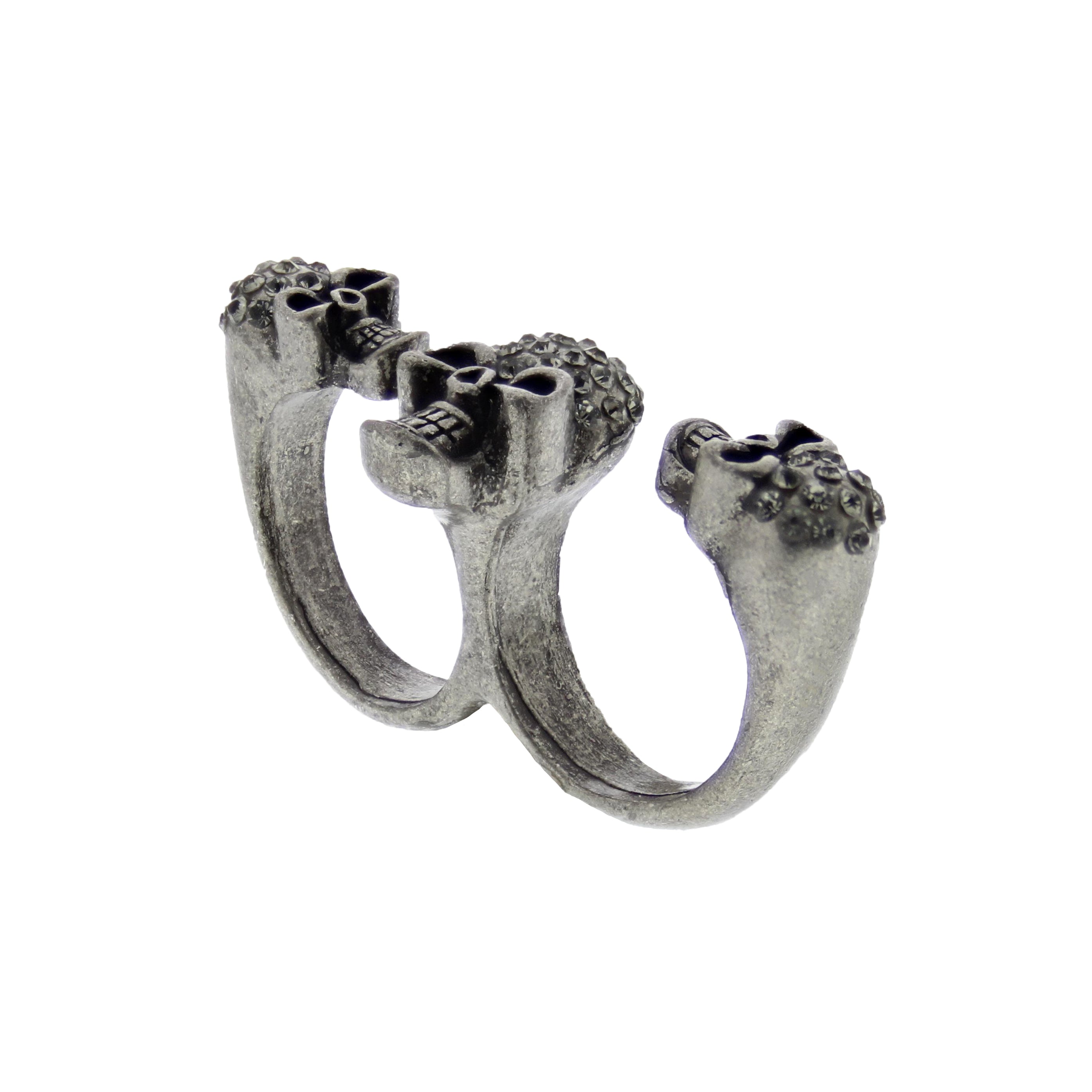 Crazy Laughing Skull Double Ring