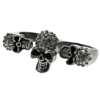 Crazy Laughing Skull Double Ring