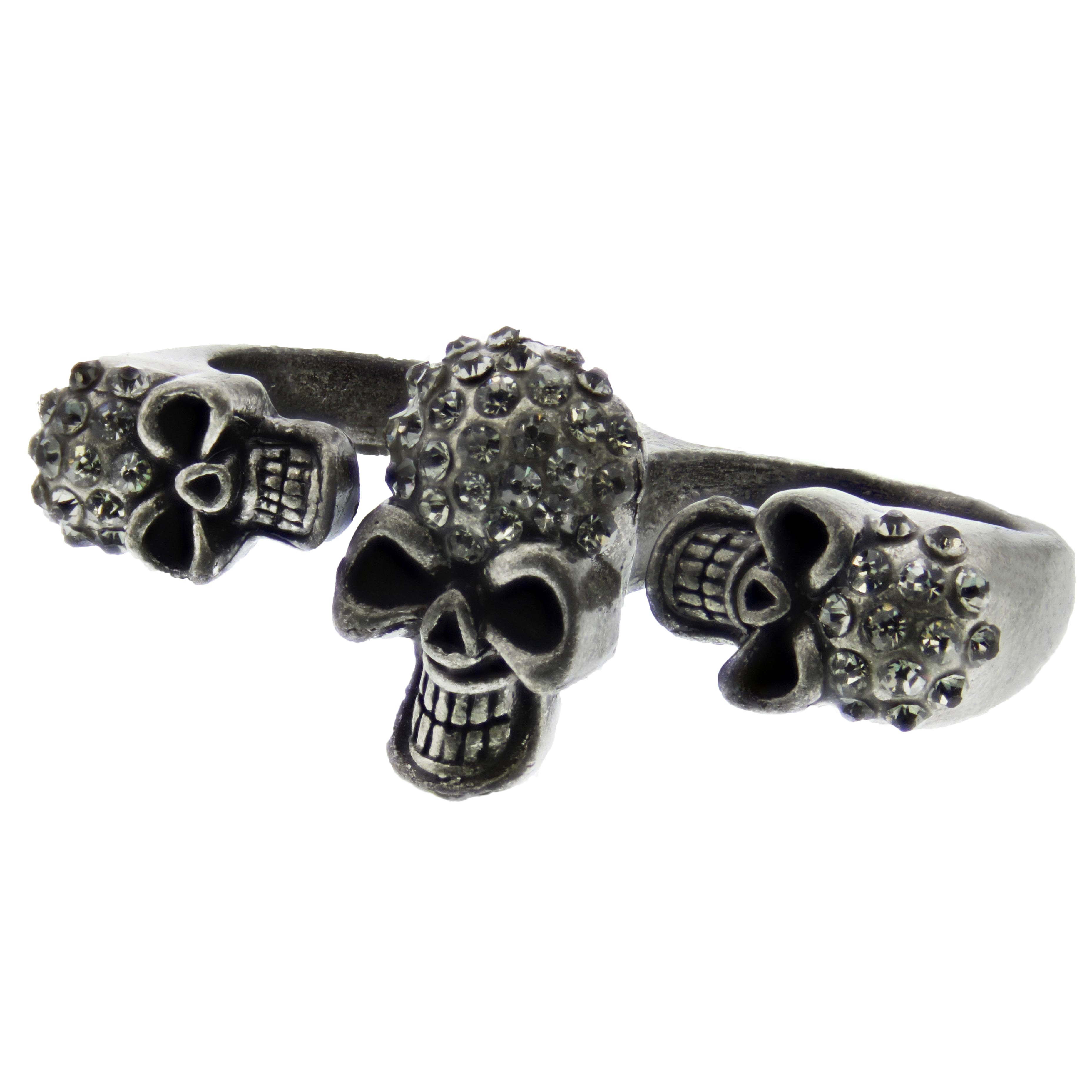 Crazy Laughing Skull Double Ring