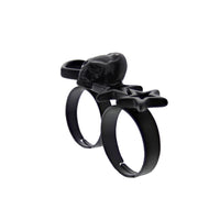 Black Skull Double Ring with Heart & 2 Stars