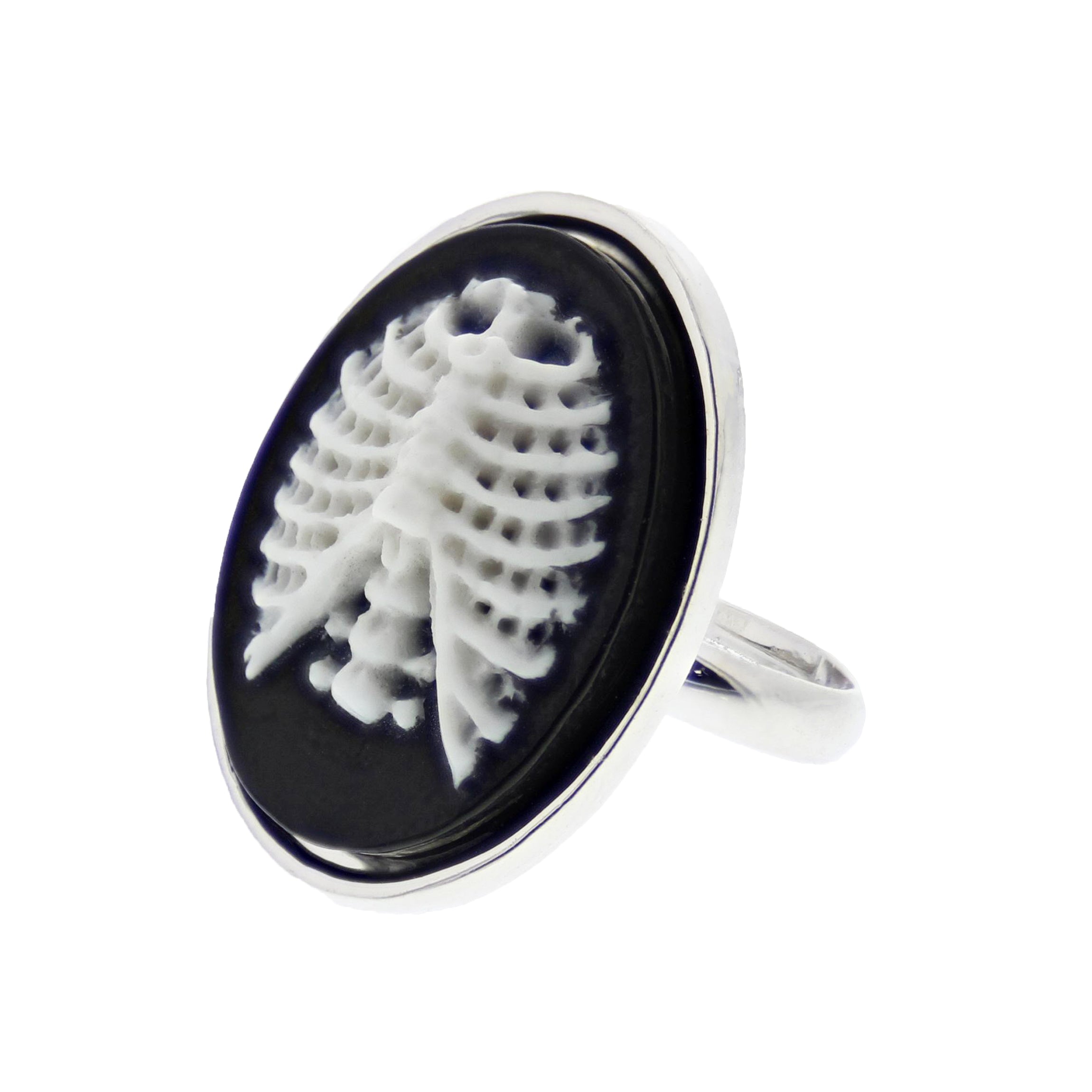 Adjustable Rib Cage Cameo Ring