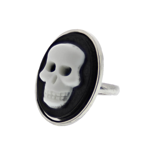 Adjustable Skull Cameo Ring