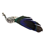 Adjustable High Quality Peacock Ring With Feather
