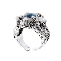 Evil Eye, Skeleton Claw & Skull Engraved Ring