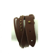 Wrap Round Reconstructed Plaited & Leather Bracelet with Studs