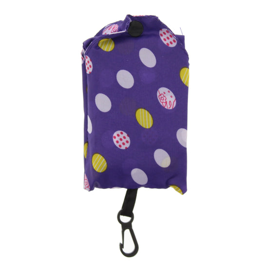 Purple Polka Dot Shopping Bag in Pocket Pouch