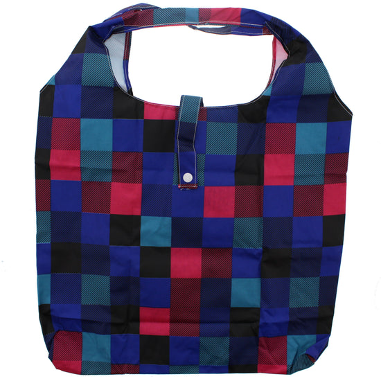 Heavy Duty Checkered Shopping Bag in Zip Wallet