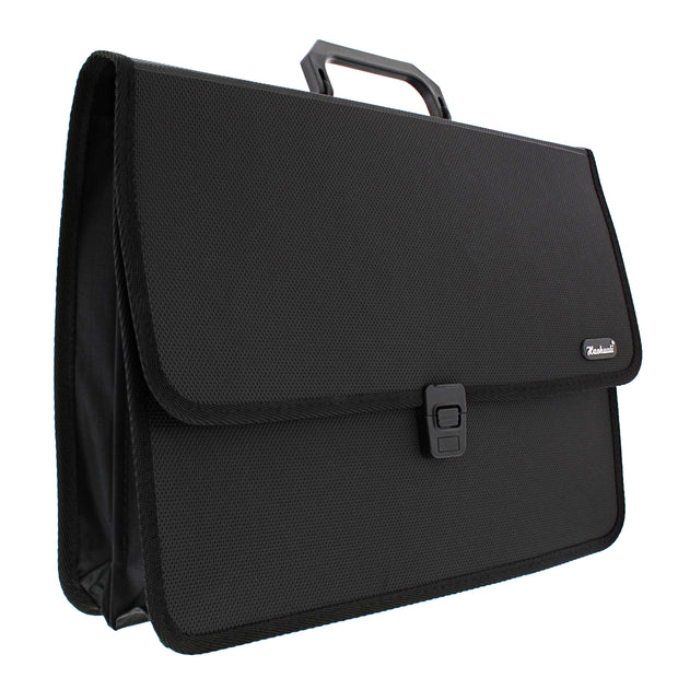 38.2cm x 27.4cm x 4cm 3 Pocket Expanding A4 Document / File Organiser Briefcase