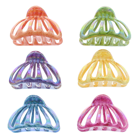 8cm Marble AB Effect Birdcage Hair Claw Clips