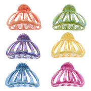 8cm Assorted Bright Marble AB Effect Birdcage Clamps