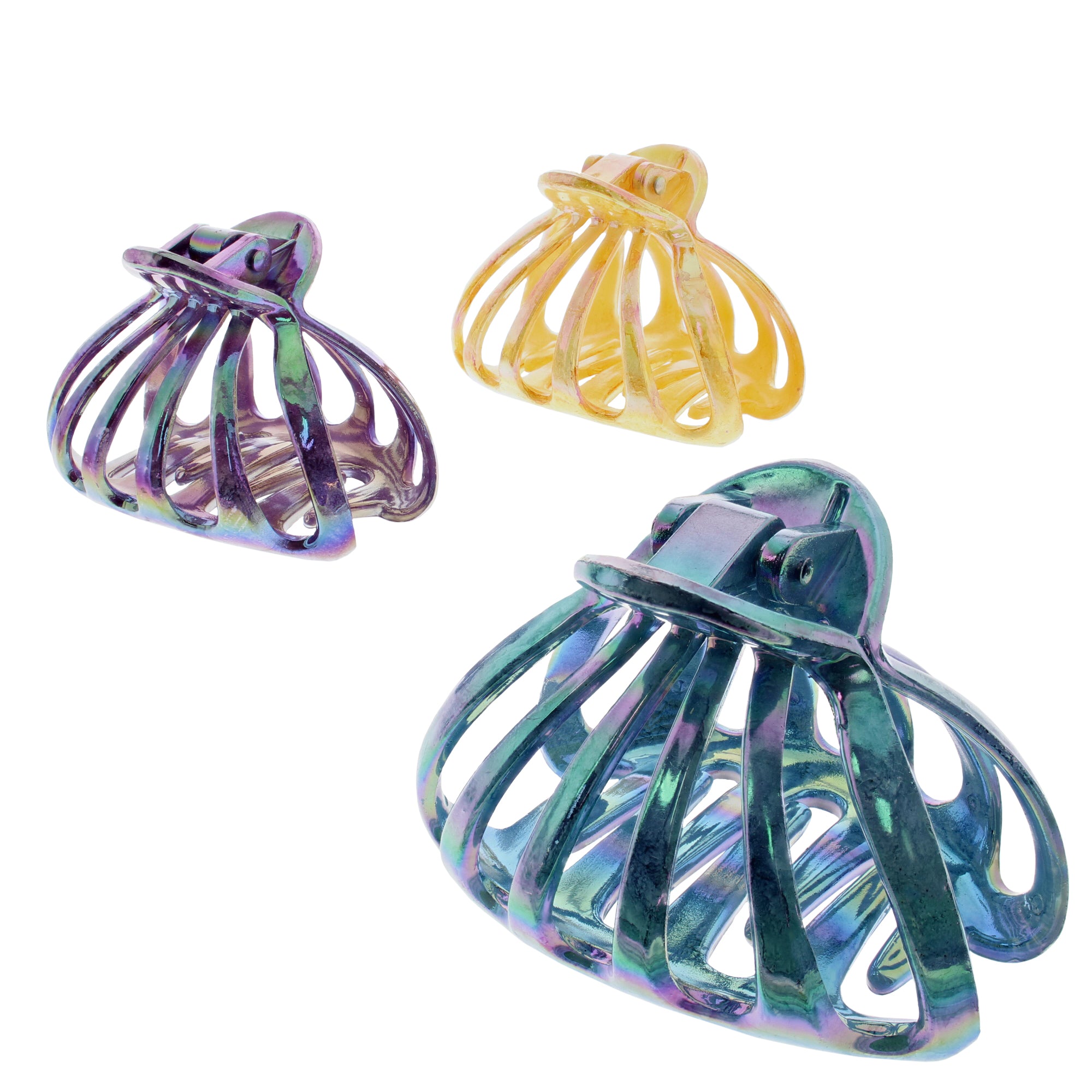 8cm Marble AB Effect Birdcage Hair Claw Clips