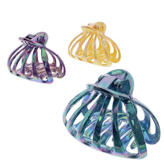 8cm Marble AB Effect Birdcage Hair Claw Clips