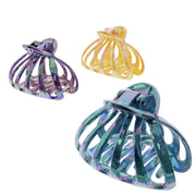 8cm Assorted Bright Marble AB Effect Birdcage Clamps