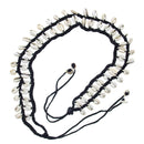 Double Row Shell & Rope Belt with Braided Edge
