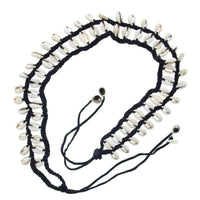 Double Row Shell & Rope Belt with Braided Edge