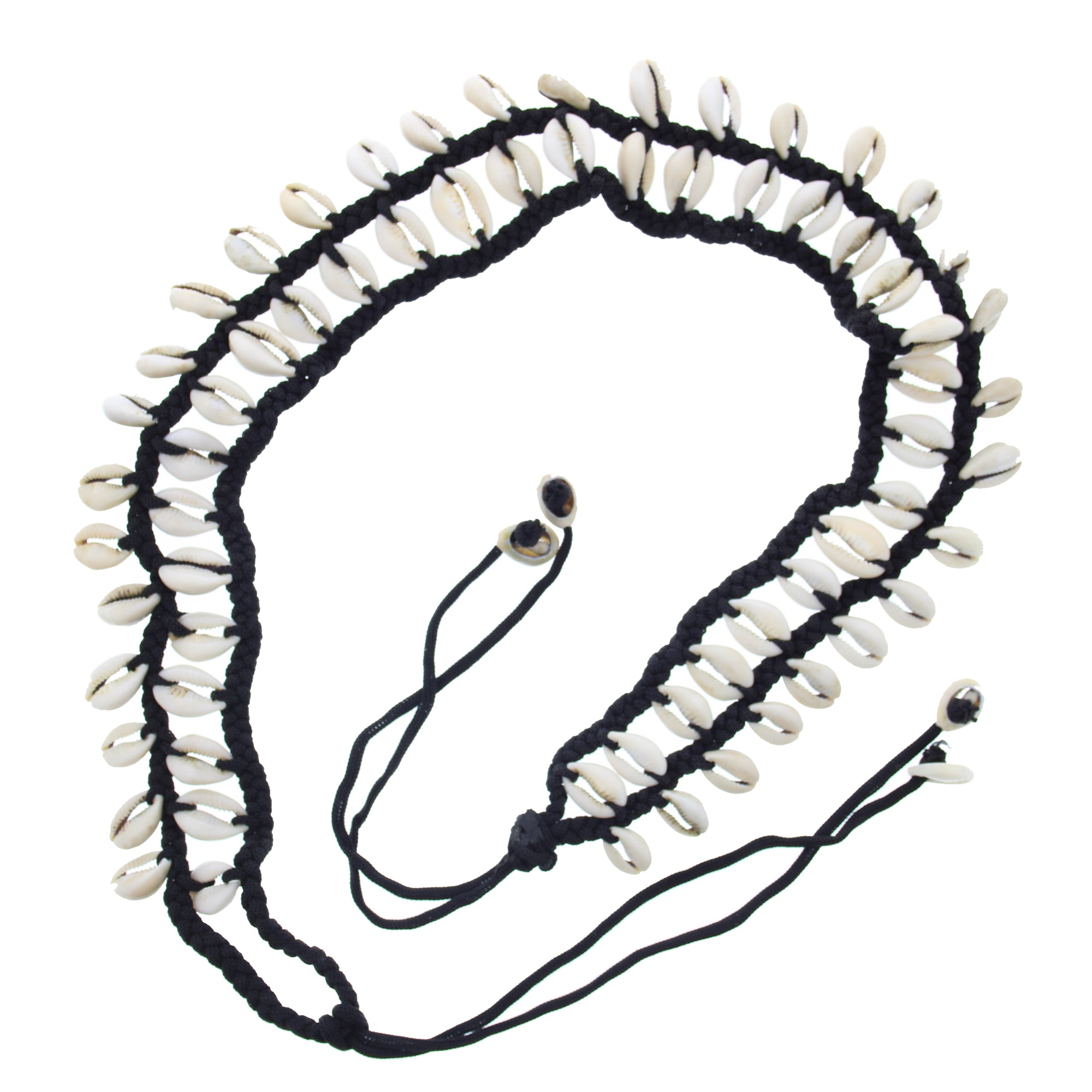 Double Row Shell & Rope Belt with Braided Edge