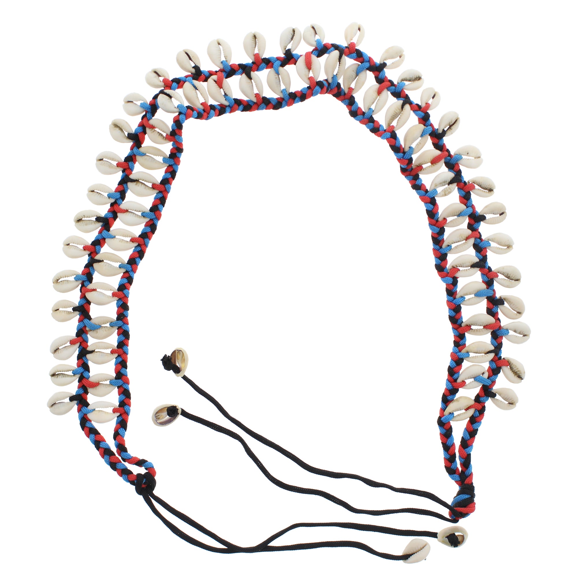 Double Row Shell & Rope Belt with Braided Edge