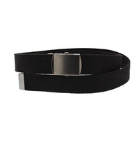 Canvas Webbing Belt with Shiny Silver Slider Buckle
