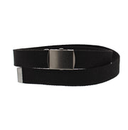 Canvas Webbing Belt with Shiny Silver Slider Buckle  (Length - 120cm, Width - 3cm)