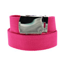 Canvas Webbing Belt with Shiny Silver Slider Buckle