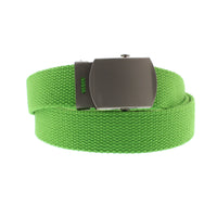 Canvas Webbing Belt with Shiny Silver Slider Buckle