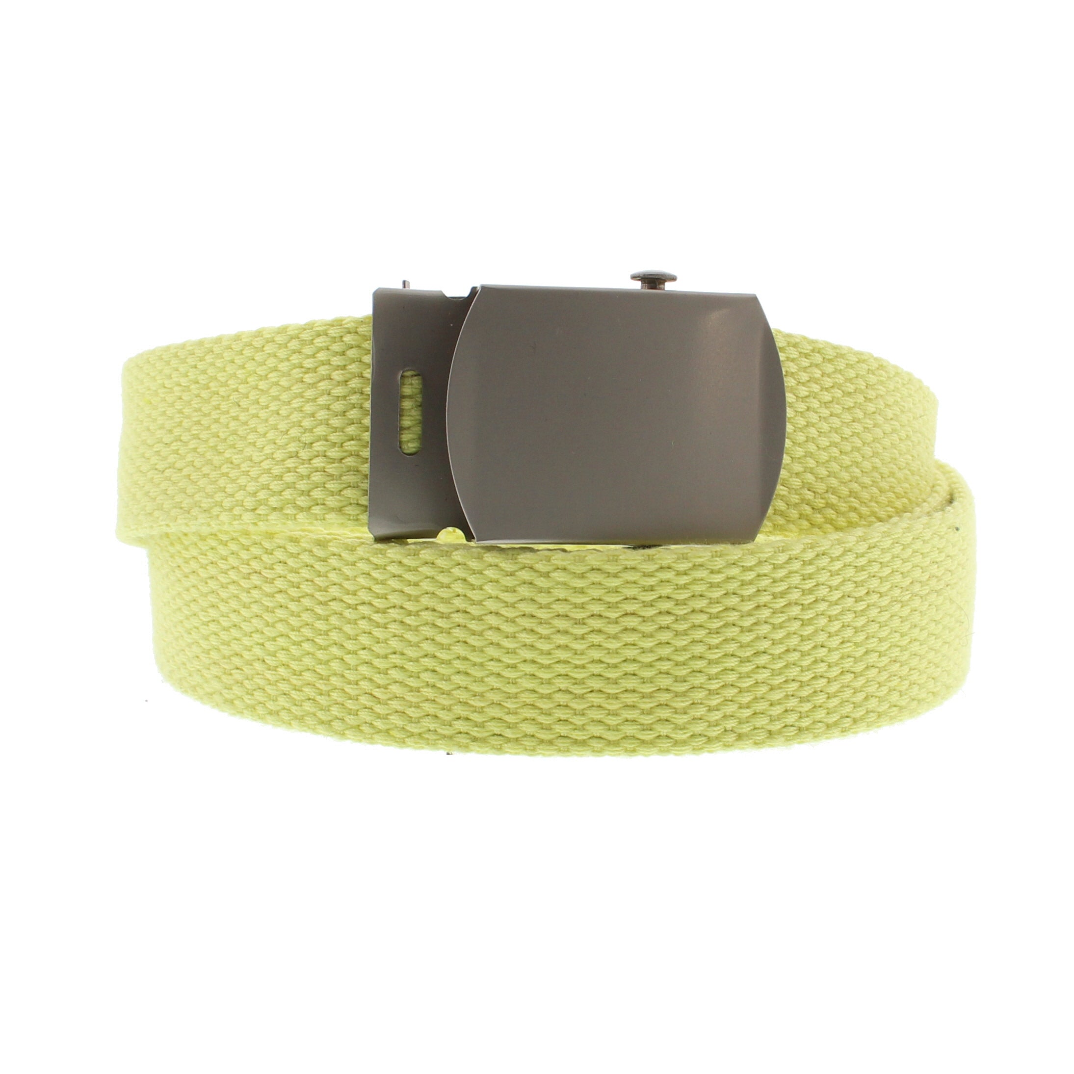 Canvas Webbing Belt with Shiny Silver Slider Buckle