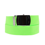 Canvas Webbing Belt with Shiny Silver Slider Buckle  (Length - 120cm, Width - 3cm)