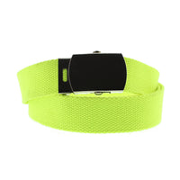 Canvas Webbing Belt with Shiny Silver Slider Buckle