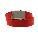 Canvas Webbing Belt with Shiny Silver Slider Buckle