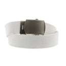 Canvas Webbing Belt with Shiny Silver Slider Buckle