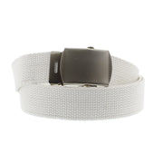 Canvas Webbing Belt with Shiny Silver Slider Buckle  (Length - 120cm, Width - 3cm)