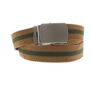 Single Striped Canvas Webbing Belt with Slider Buckle