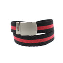 Single Striped Canvas Webbing Belt with Slider Buckle